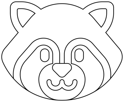 Raccoon Emoji Coloring Page